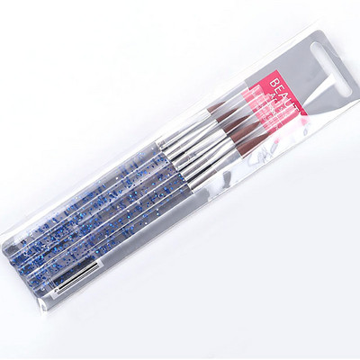 5 buc. 10/13/15/17/19mm perie de cristal pentru arta unghiilor, acrilic, gel UV, pentru constructor, pictură, punctat, pix, sfaturi pentru sculptură, perie de salon de manichiură *tb31