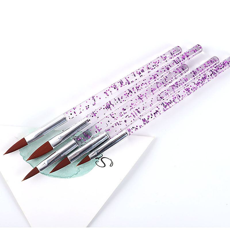 5 buc. 10/13/15/17/19mm perie de cristal pentru arta unghiilor, acrilic, gel UV, pentru constructor, pictură, punctat, pix, sfaturi pentru sculptură, perie de salon de manichiură *tb31