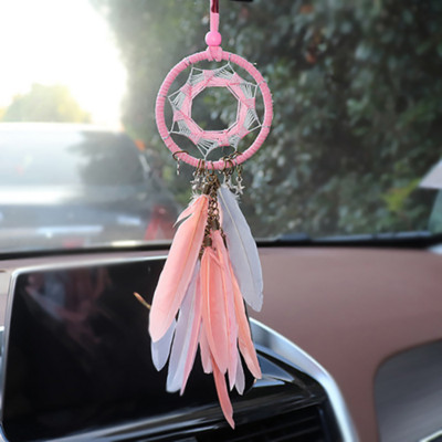 Mini Dream Catcher Κρεμαστό Car Wind Chimes Feather Διακόσμηση σπιτιού Διακόσμηση τοίχου Χειροποίητα δώρα Dreamcatcher
