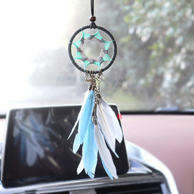 Mini Dream Catcher Κρεμαστό Car Wind Chimes Feather Διακόσμηση σπιτιού Διακόσμηση τοίχου Χειροποίητα δώρα Dreamcatcher