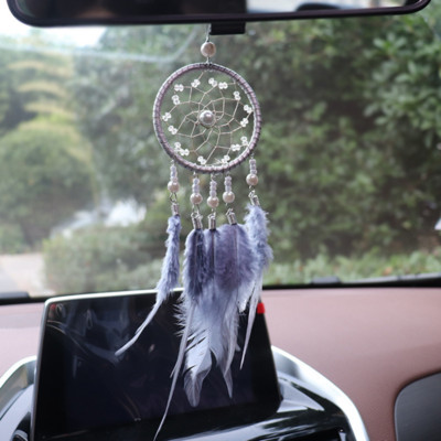 Mini Dream Catcher Κρεμαστό Car Wind Chimes Feather Διακόσμηση σπιτιού Διακόσμηση τοίχου Χειροποίητα δώρα Dreamcatcher