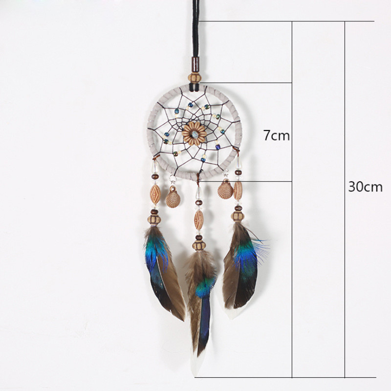 Mini Dream Catcher Κρεμαστό Car Wind Chimes Feather Διακόσμηση σπιτιού Διακόσμηση τοίχου Χειροποίητα δώρα Dreamcatcher