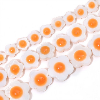 5 τμχ 6/8/10 χιλιοστά Φυσικό κέλυφος γλυκού νερού μονής όψης Fritillaria Egg Flower Beads DIY Made Jewelry Discovery Κολιέ Βραχιόλι A