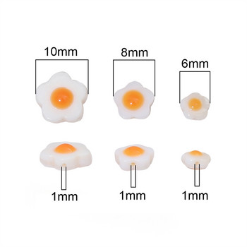 5 τμχ 6/8/10 χιλιοστά Φυσικό κέλυφος γλυκού νερού μονής όψης Fritillaria Egg Flower Beads DIY Made Jewelry Discovery Κολιέ Βραχιόλι A