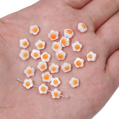 5 τμχ 6/8/10 χιλιοστά Φυσικό κέλυφος γλυκού νερού μονής όψης Fritillaria Egg Flower Beads DIY Made Jewelry Discovery Κολιέ Βραχιόλι A