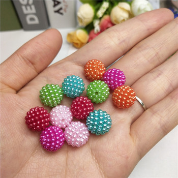 Straight Hole Bayberry Shape ABS Imitation Pearl Beads 12mm 30pcs Acrylic Charm Loose Bead for Jewelry Making Craft DIY