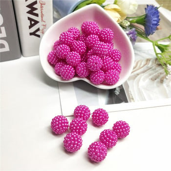 Straight Hole Bayberry Shape ABS Imitation Pearl Beads 12mm 30pcs Acrylic Charm Loose Bead for Jewelry Making Craft DIY