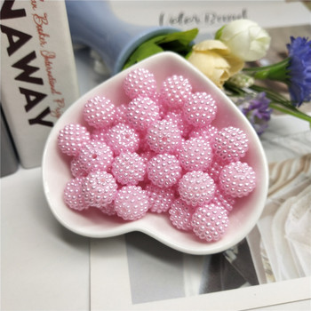 Straight Hole Bayberry Shape ABS Imitation Pearl Beads 12mm 30pcs Acrylic Charm Loose Bead for Jewelry Making Craft DIY