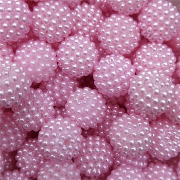 Straight Hole Bayberry Shape ABS Imitation Pearl Beads 12mm 30pcs Acrylic Charm Loose Bead for Jewelry Making Craft DIY