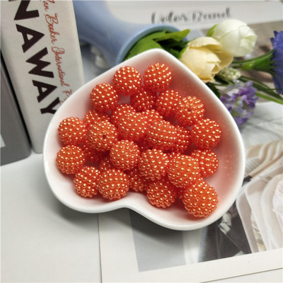 Straight Hole Bayberry Shape ABS Imitation Pearl Beads 12mm 30pcs Acrylic Charm Loose Bead for Jewelry Making Craft DIY