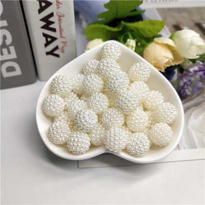 Straight Hole Bayberry Shape ABS Imitation Pearl Beads 12mm 30pcs Acrylic Charm Loose Bead for Jewelry Making Craft DIY
