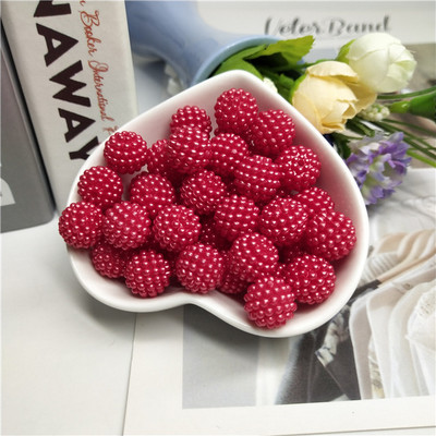 Straight Hole Bayberry Shape ABS Imitation Pearl Beads 12mm 30pcs Acrylic Charm Loose Bead for Jewelry Making Craft DIY