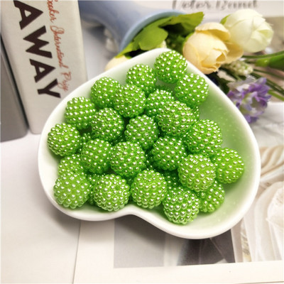 Straight Hole Bayberry Shape ABS Imitation Pearl Beads 12mm 30pcs Acrylic Charm Loose Bead for Jewelry Making Craft DIY