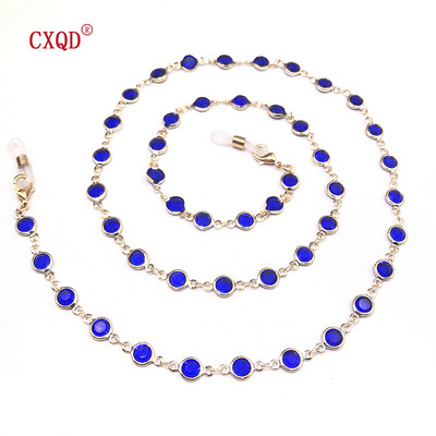 Spalvingi krištolo karoliukai akinių laikiklis Madingi akinių grandinėlė moterims akių aksesuarai akinių dirželiai virvelė akinių nuo saulės virvelė dovana