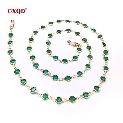 Spalvingi krištolo karoliukai akinių laikiklis Madingi akinių grandinėlė moterims akių aksesuarai akinių dirželiai virvelė akinių nuo saulės virvelė dovana