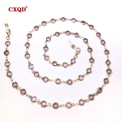 Spalvingi krištolo karoliukai akinių laikiklis Madingi akinių grandinėlė moterims akių aksesuarai akinių dirželiai virvelė akinių nuo saulės virvelė dovana