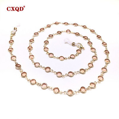 Spalvingi krištolo karoliukai akinių laikiklis Madingi akinių grandinėlė moterims akių aksesuarai akinių dirželiai virvelė akinių nuo saulės virvelė dovana