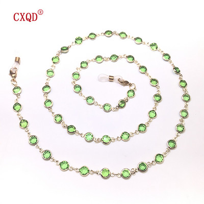 Spalvingi krištolo karoliukai akinių laikiklis Madingi akinių grandinėlė moterims akių aksesuarai akinių dirželiai virvelė akinių nuo saulės virvelė dovana