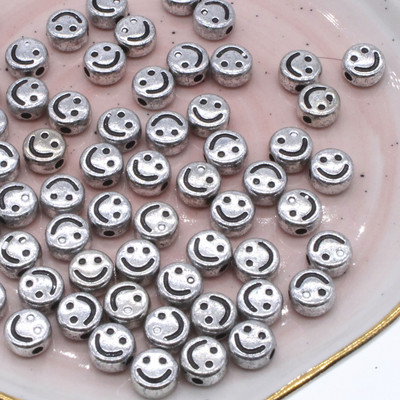 100vnt 4x7mm Smile akrilo karoliukai „pasidaryk pats“ apyrankės, kaklo papuošalai, auskarai, papuošalų kūrimas