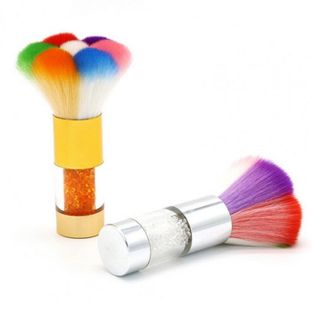 Издръжлива четка за грим Пухкава козметична четка Многофункционален препарат за премахване на прах Rainbow Nail Brush Cleaner Cleaner
