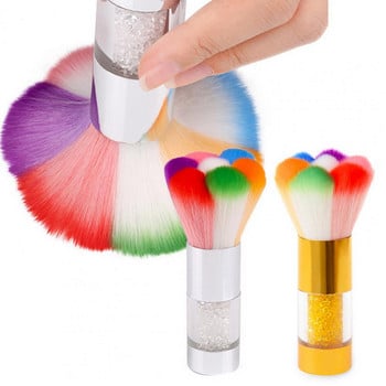 Ανθεκτικό πινέλο μακιγιάζ Fluffy Cosmetic Brush Πολυλειτουργικό καθαριστικό καθαριστικό για την αφαίρεση σκόνης Rainbow Nail brush Remover