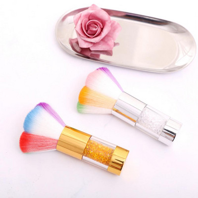 Patvarus makiažo šepetėlis Fluffy Cosmetic Brush Multifunkcinis dulkių valiklis Rainbow nagų šepetėlio valiklis