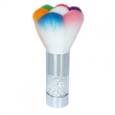 Perie de machiaj durabilă Perie cosmetică pufoasă Dispozitiv de îndepărtare a prafului multifuncțional Curcubeu de curățare a periei de unghii