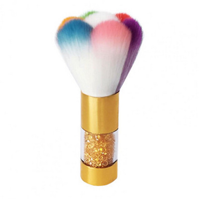 Perie de machiaj durabilă Perie cosmetică pufoasă Dispozitiv de îndepărtare a prafului multifuncțional Curcubeu de curățare a periei de unghii