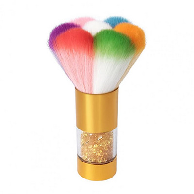 Perie de machiaj durabilă Perie cosmetică pufoasă Dispozitiv de îndepărtare a prafului multifuncțional Curcubeu de curățare a periei de unghii