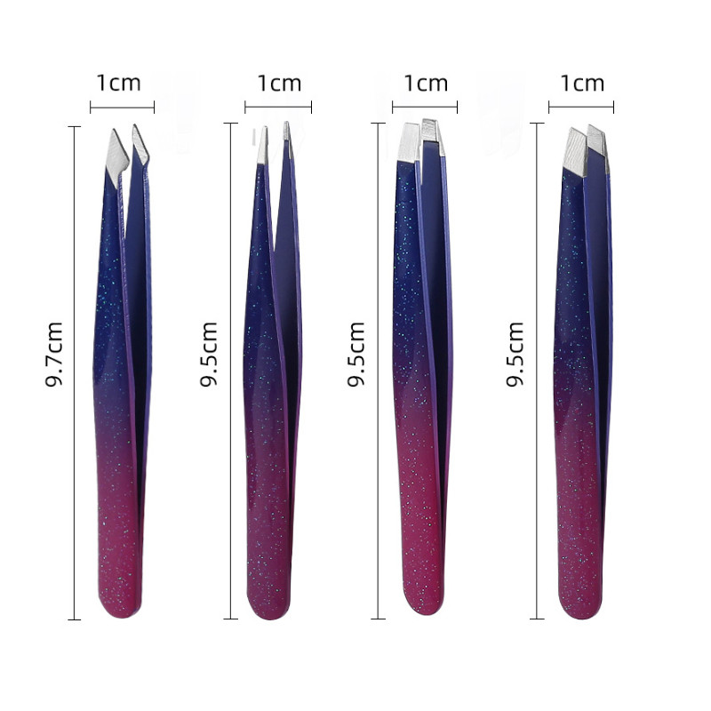 4 Stilių Preciziniai antakių pincetai nerūdijančio plieno ploniems plaukams traukiklis plokščias nuožulnus antgalis antakių segtukai plaukų šalinimo makiažo įrankiai
