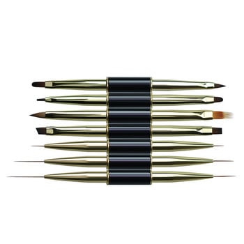 Dual End Nail Art Stripes Lines Liner DIY Painting Brush Liquid Powder Acrylic GEL Extension Builder French στυλό σχεδίασης