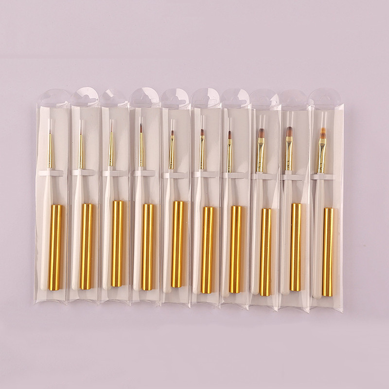 Nail Art Pen Puidust pliiats Fiber Juuksevärvi pliiats Pull Line Fototeraapia Pits Smudge Daisy Pintsel Maalimine Maniküüri Aksessuaarid Tööriistad