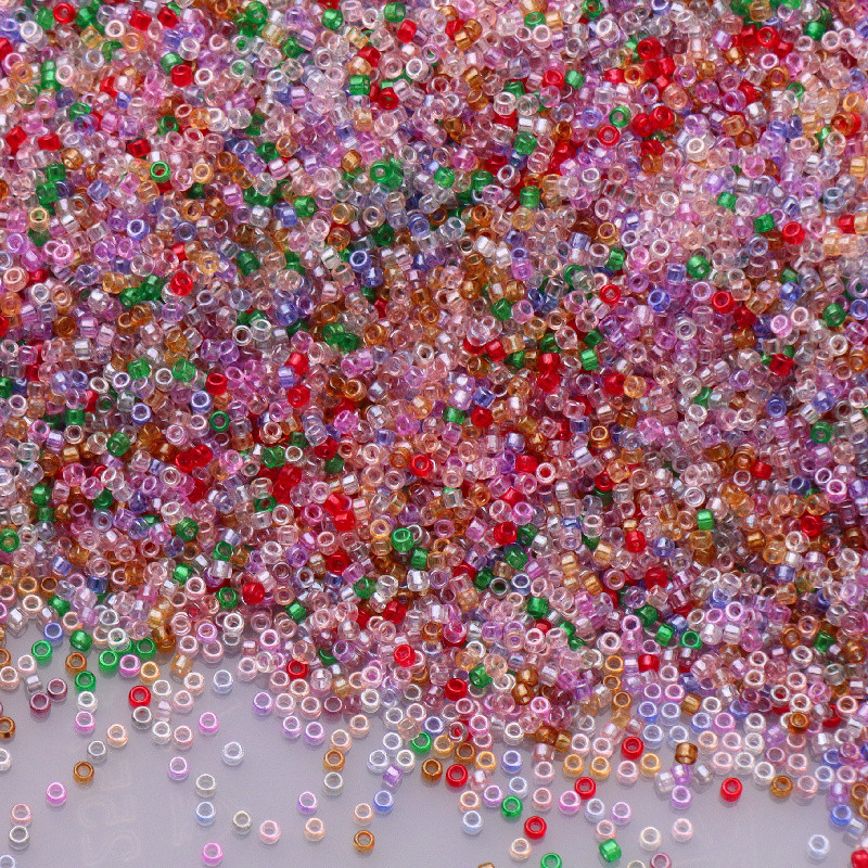 iTube 2mm-es kézzel készített gyöngyök egységes átlátszó fényű üveg maggyöngyök barkácsoláshoz, kézműves karkötő ékszerkészítési kiegészítőkhöz 720 db