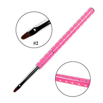 ANGNYA 1Pc #2#4#6 Oval Brush Metal Handle Nail Brush Nail Art UV Gel Brush Nail Painting Εργαλείο μανικιούρ με βερνίκι βούρτσας σχεδίασης