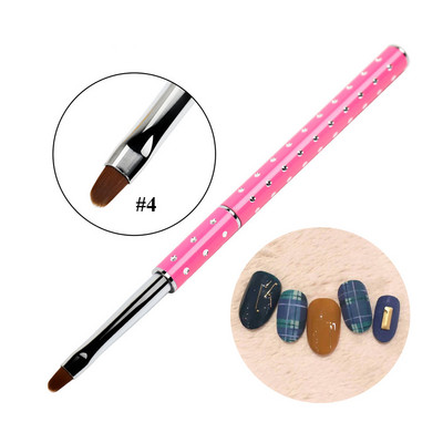 ANGNYA 1tk #2#4#6 ovaalne pintsel metallist käepidemega geelküünepintsel Nail Art UV geelpintsel küünte maalimine joonistuslakk pintsel maniküüri tööriist