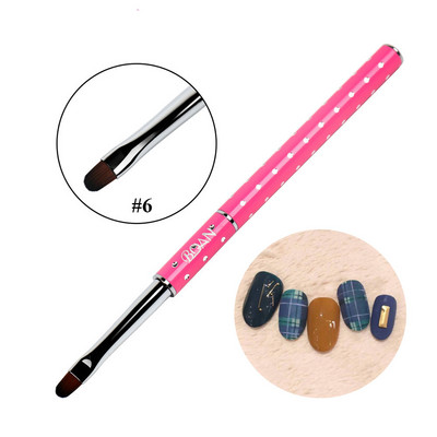 ANGNYA 1tk #2#4#6 ovaalne pintsel metallist käepidemega geelküünepintsel Nail Art UV geelpintsel küünte maalimine joonistuslakk pintsel maniküüri tööriist