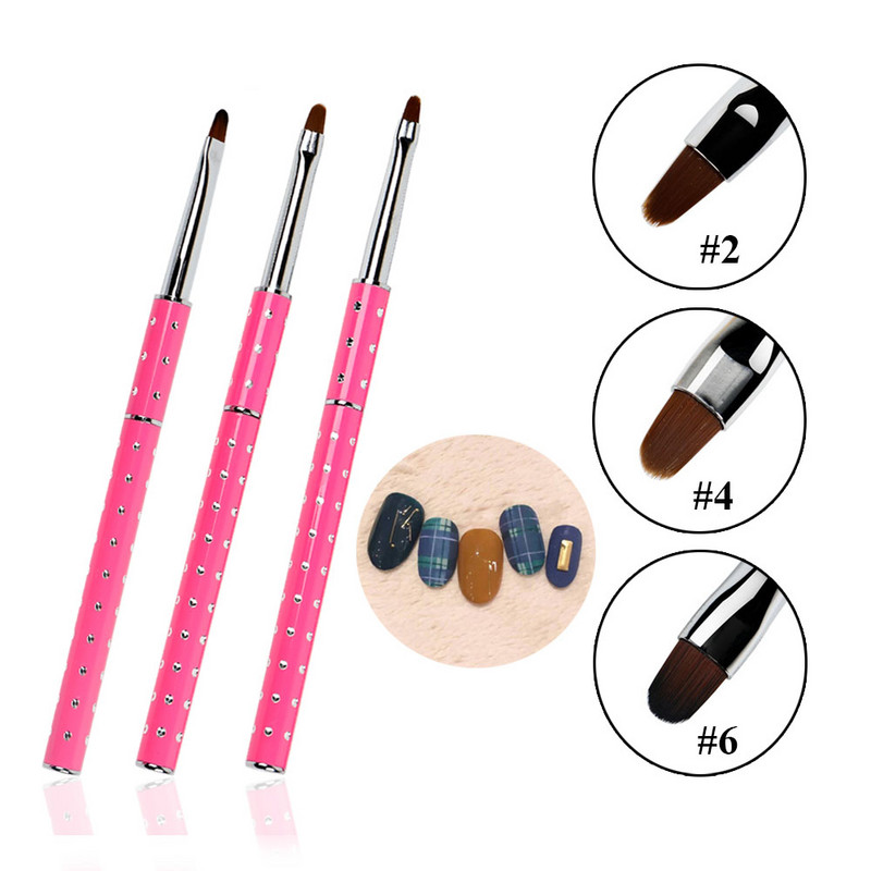 ANGNYA 1tk #2#4#6 ovaalne pintsel metallist käepidemega geelküünepintsel Nail Art UV geelpintsel küünte maalimine joonistuslakk pintsel maniküüri tööriist