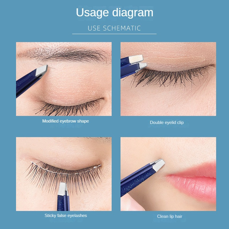 4 Stilių Preciziniai antakių pincetai nerūdijančio plieno ploniems plaukams traukiklis plokščias nuožulnus antgalis antakių segtukai plaukų šalinimo makiažo įrankiai