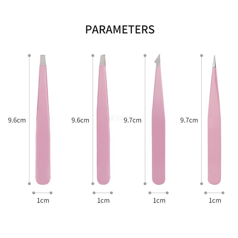 Pintsettide komplekt 4 tk roostevabast terasest tangid Precision Pincette ripsmete pikendamine kulmude nägu Mustpeade kulmude lõikamine avaleht