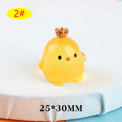 Creative Resin Luminous Crown Chicken Dolls Διακόσμηση αυτοκινήτου Διακόσμηση αυτοκινήτου ταμπλό Κινούμενα σχέδια Καθρέφτης οπισθοπορείας Δώρα παιχνίδι κοτόπουλου