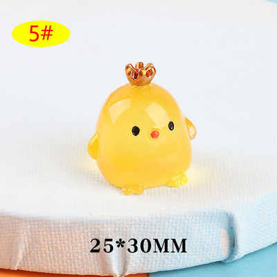 Creative Resin Luminous Crown Chicken Dolls Διακόσμηση αυτοκινήτου Διακόσμηση αυτοκινήτου ταμπλό Κινούμενα σχέδια Καθρέφτης οπισθοπορείας Δώρα παιχνίδι κοτόπουλου