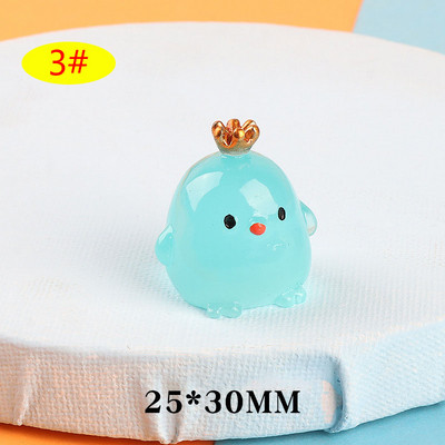Creative Resin Luminous Crown Chicken Dolls Διακόσμηση αυτοκινήτου Διακόσμηση αυτοκινήτου ταμπλό Κινούμενα σχέδια Καθρέφτης οπισθοπορείας Δώρα παιχνίδι κοτόπουλου