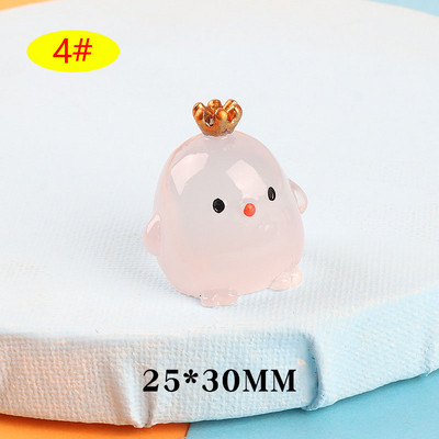 Creative Resin Luminous Crown Chicken Dolls Διακόσμηση αυτοκινήτου Διακόσμηση αυτοκινήτου ταμπλό Κινούμενα σχέδια Καθρέφτης οπισθοπορείας Δώρα παιχνίδι κοτόπουλου