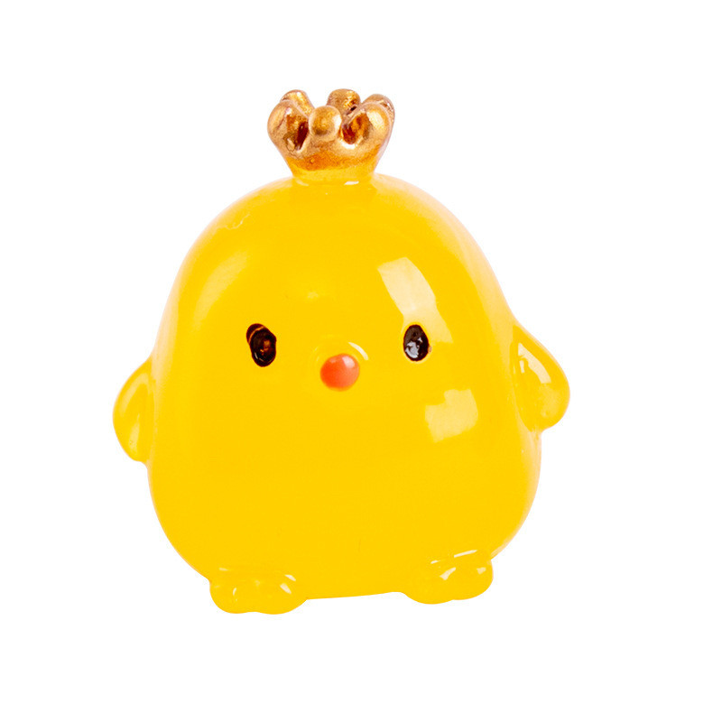 Creative Resin Luminous Crown Chicken Dolls Διακόσμηση αυτοκινήτου Διακόσμηση αυτοκινήτου ταμπλό Κινούμενα σχέδια Καθρέφτης οπισθοπορείας Δώρα παιχνίδι κοτόπουλου