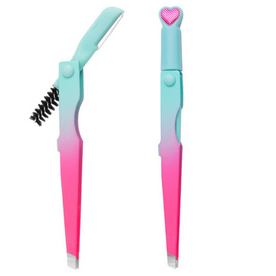 Kolm ühes ülitäpsed kulmupintsetid Professionaalsed kulmulõikurid koos harjaga habemeeemaldusklambritega ripsmete siirdamise pintsetid 1 tk