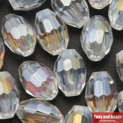 (40 tk = partii! ) 6x8 mm riisi lihvitud klaaskristallvahehelmed ehete valmistamiseks 17 värviga