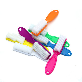 1PC Пластмасова четка за почистване на нокти с дръжка Цветна четка за маникюр за градиентно почистване Пудра за прах Art Nails Care Tools
