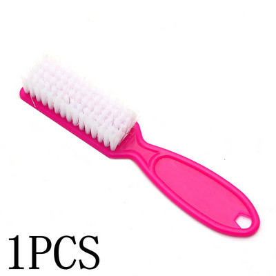 1PC perie de curățare a unghiilor din plastic, cu mâner, perie colorată pentru manichiură, pentru curățarea în grad de praf, pulbere, instrumente de îngrijire a unghiilor