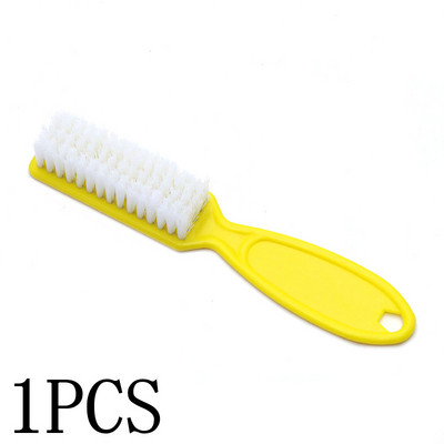 1PC perie de curățare a unghiilor din plastic, cu mâner, perie colorată pentru manichiură, pentru curățarea în grad de praf, pulbere, instrumente de îngrijire a unghiilor