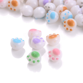20 τεμ. 12 χιλιοστών Kawaii Cat Paw Beads Ακρυλικές χαριτωμένες χάντρες για ζώο Loose Spacer για κοσμήματα Αξεσουάρ κολιέ βραχιολιών DIY